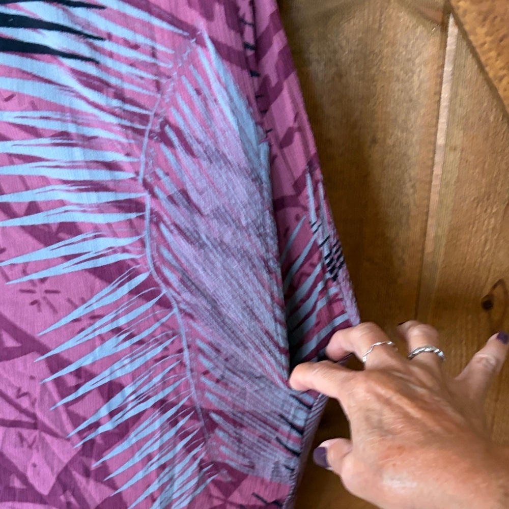 Boohoo Pink Tropical Print Button-Front Dress - Picture 5 of 6